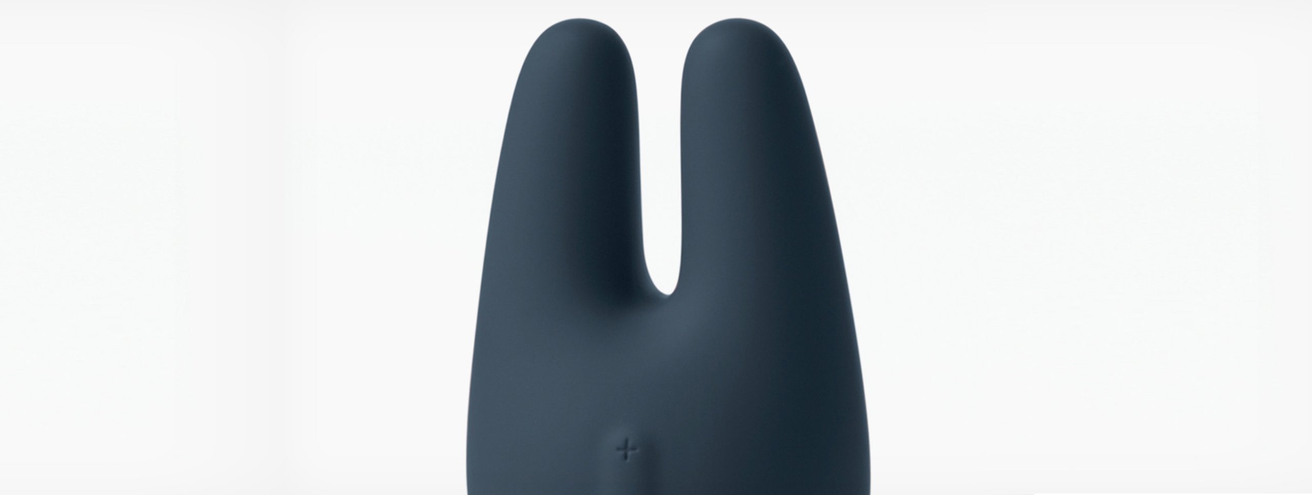 Blue silicone oven mitts on a white background