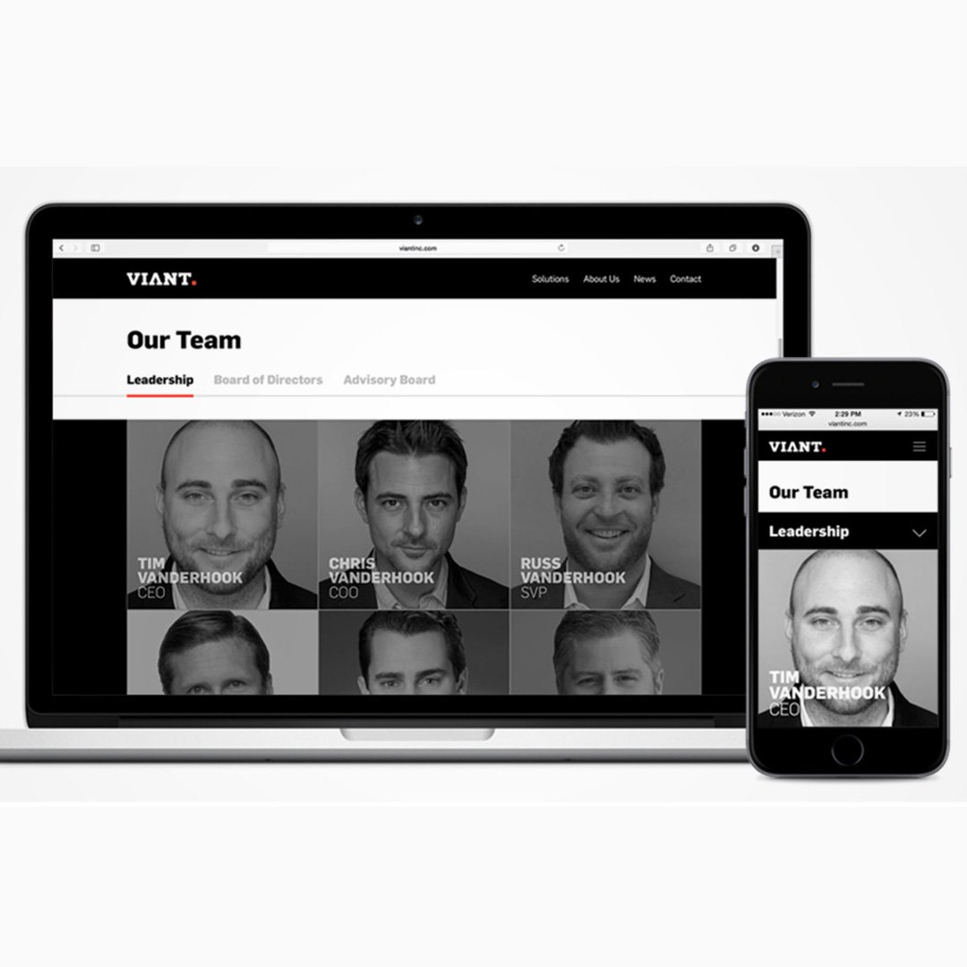 Viant website team page browser