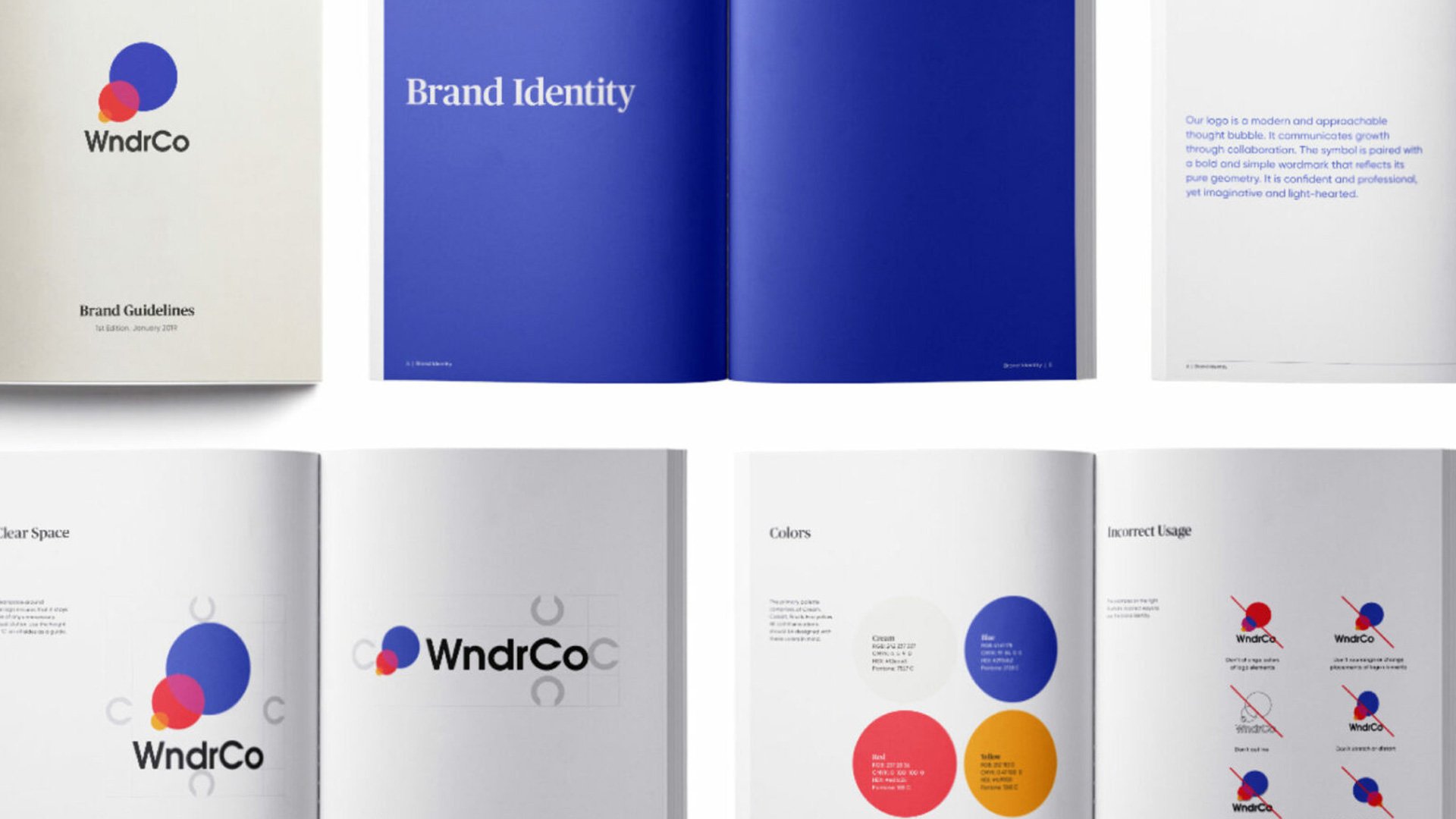 WndrCo brand identity collateral items