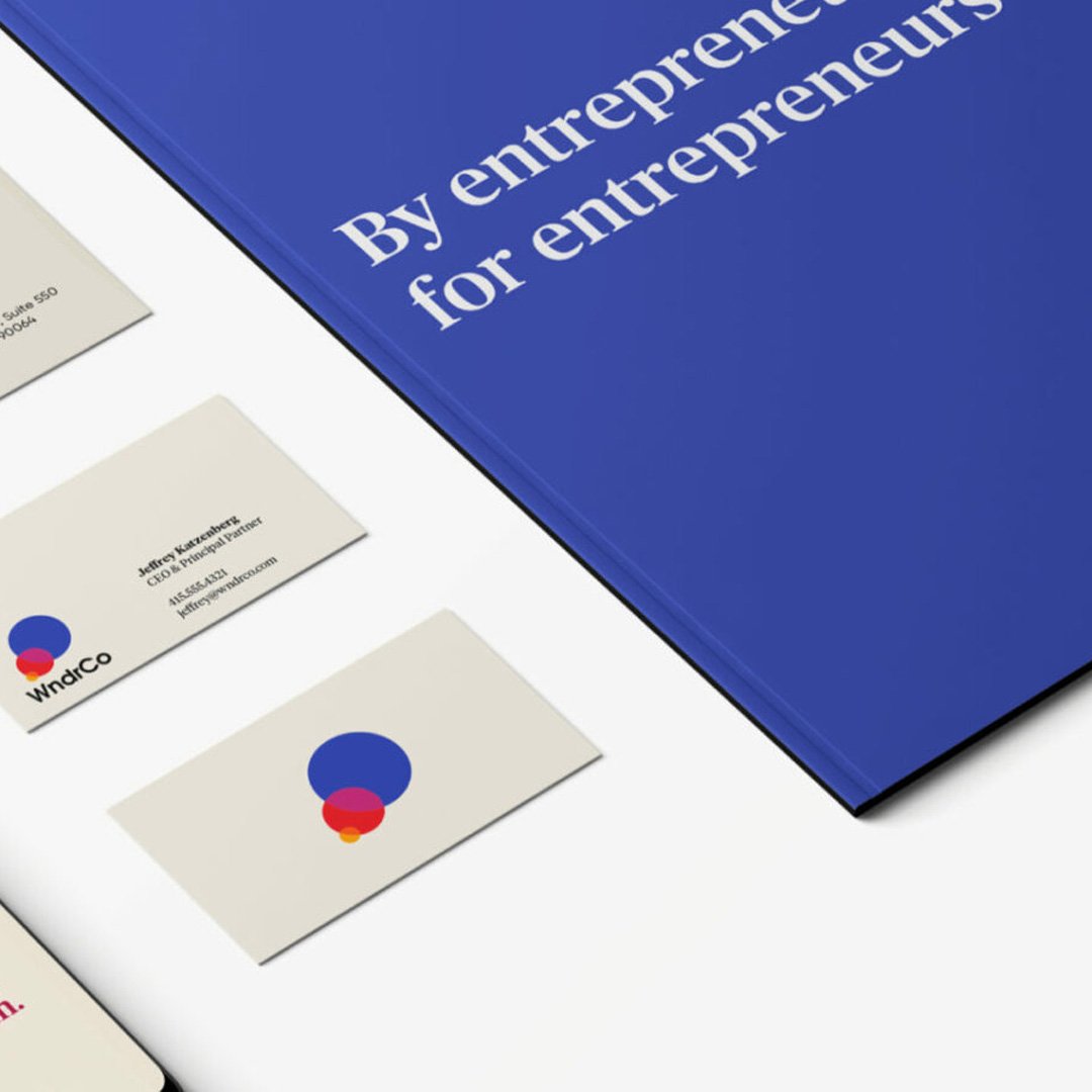 WndrCo blue brand book intersection cover