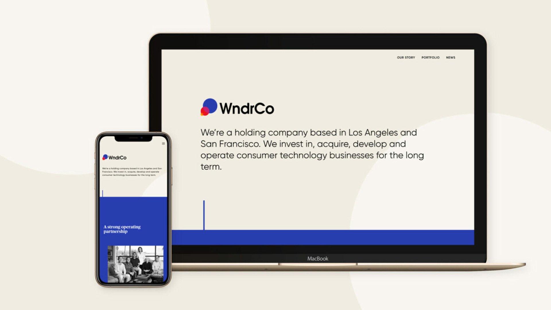 WndrCo website on browser screen