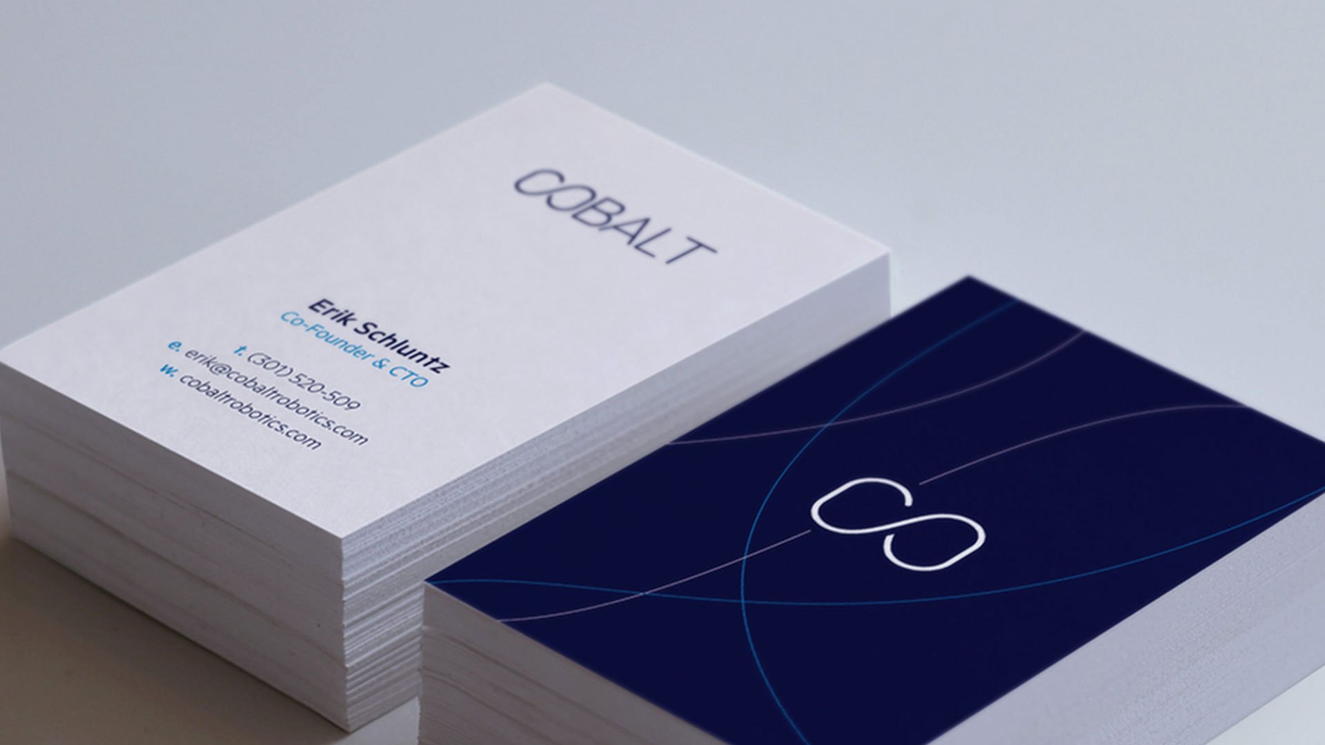Cobalt business cards branding design