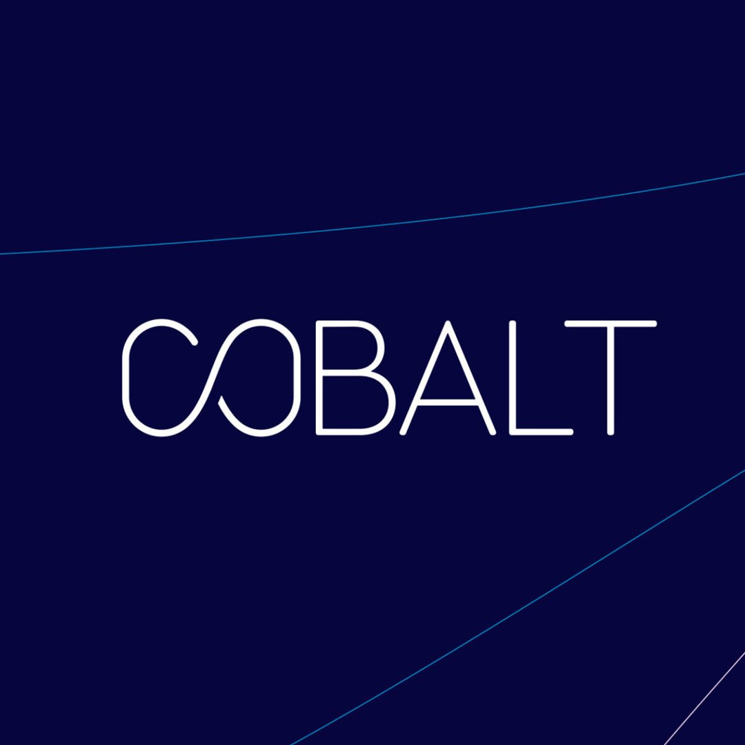 Cobalt logo with white 'COBALT' text on dark background