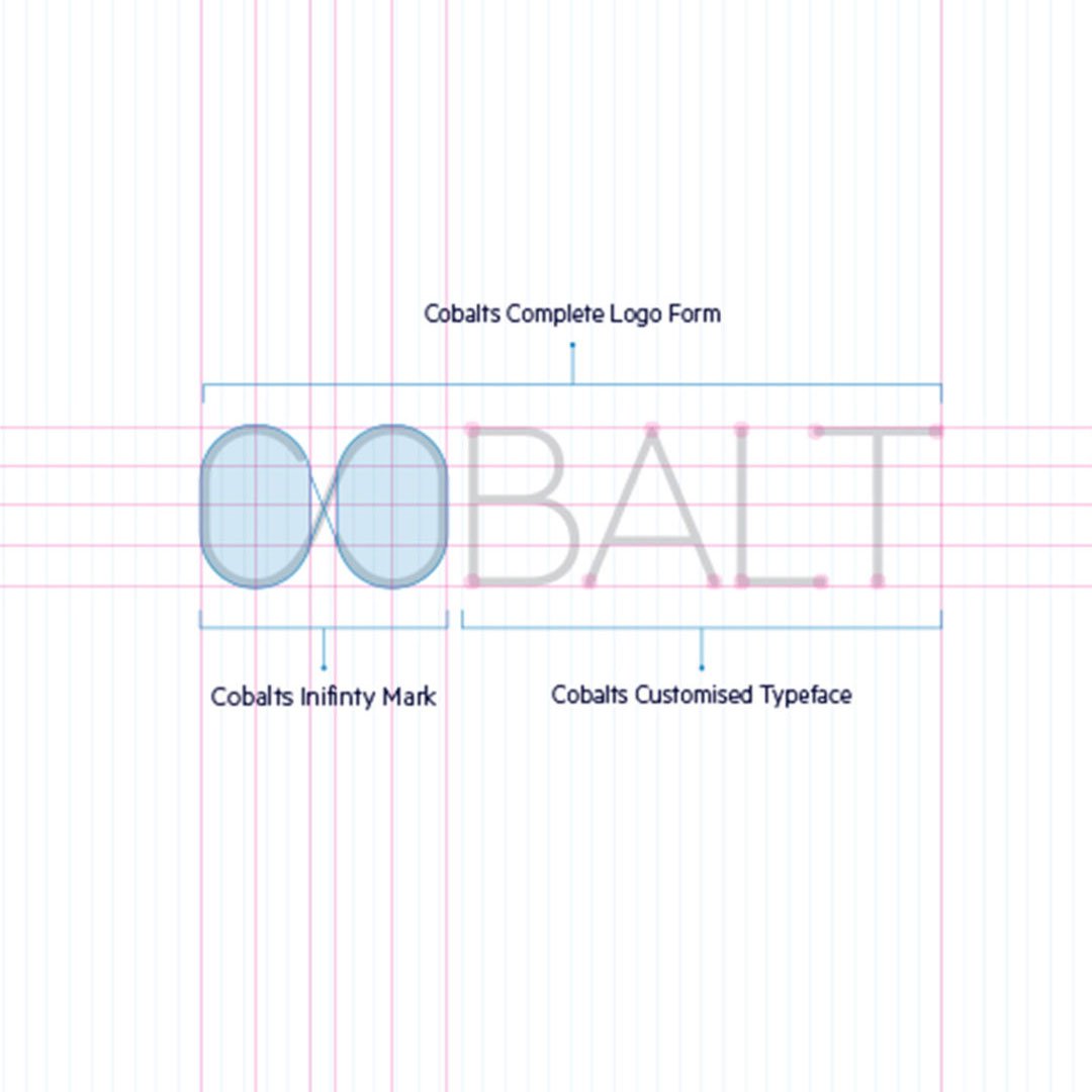 Cobalt branded logo design study display