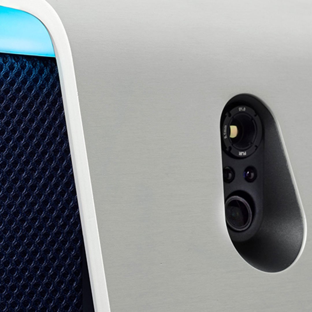 Cobalt security robot camera close-up detail
