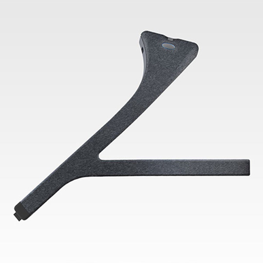 Gray guitar pick holder with curved shape and small opening