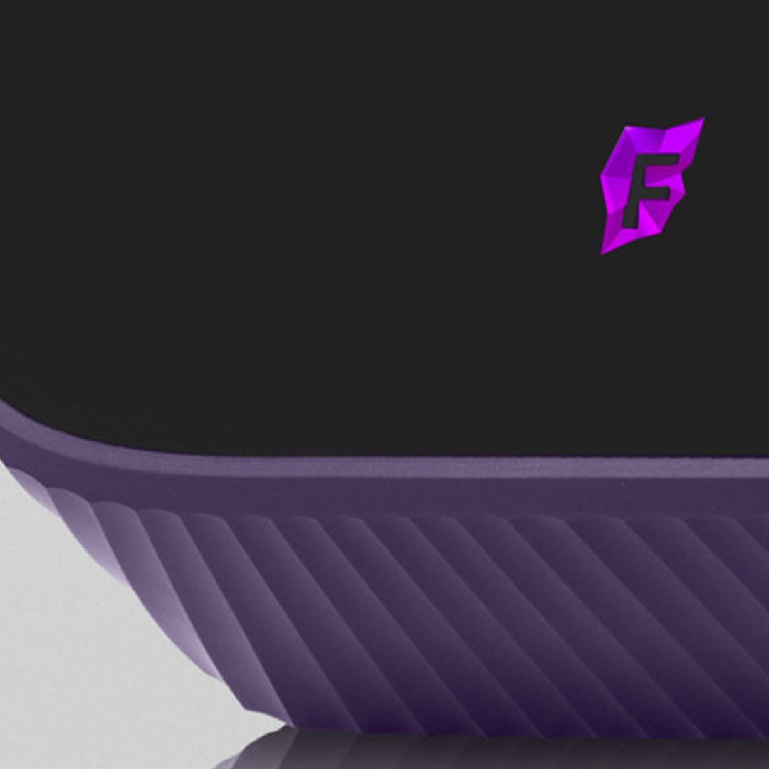 Fluidigm purple architectural building branding shot