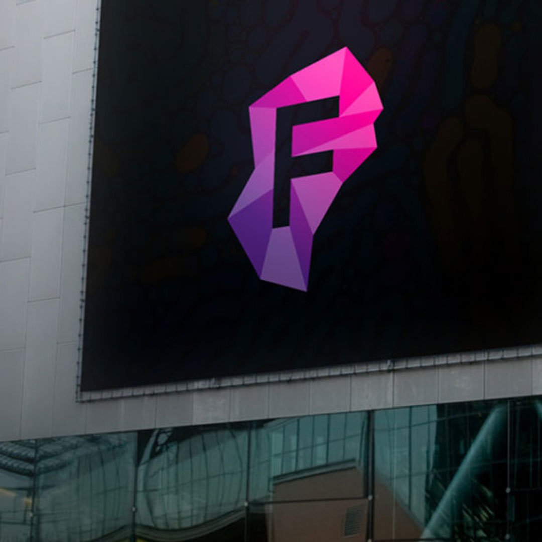 Fluidigm pink logo billboard outdoor advertising