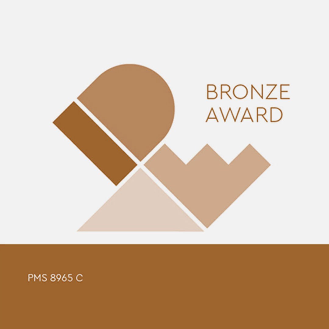 IDSA IDEA Bronze Award logo with stylized person profile and geometric house shape in brown and beige