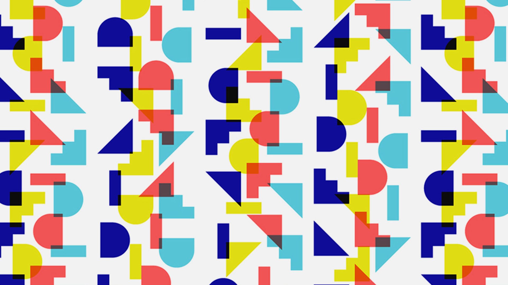IDSA IDEA branded pattern of blue, yellow and red geometric shapes in digital design motif