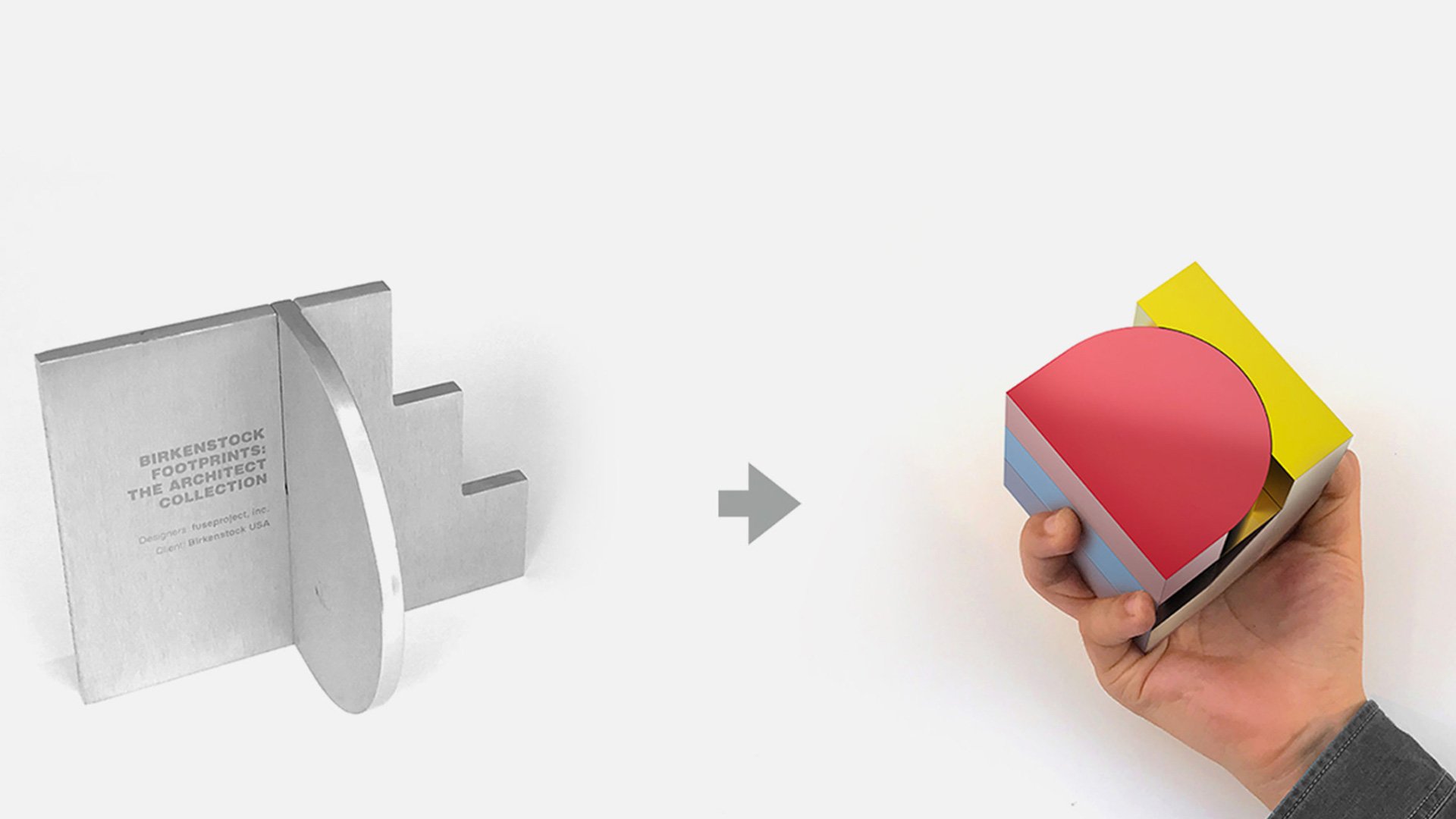 IDSA IDEA design transformation showing colorful cardstock folded and unfolded into intricate layered pattern