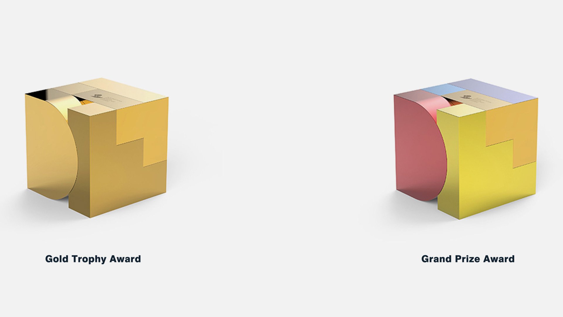 Gold and silver cubes with puzzle piece and gradient designs on a white background