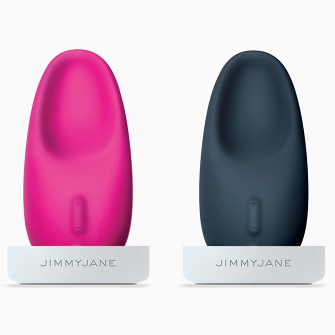 Jimmy Jane Form lineup with three products in pink, blue and purple on white background