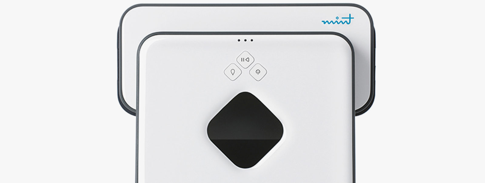 Two identical black-framed smartphones on a white background