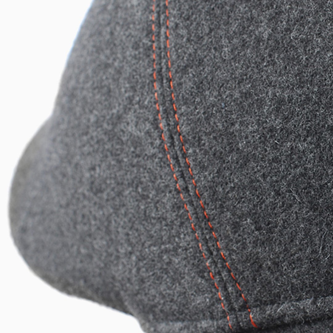 NYC Helmet wool felt design pair shown in front and back views with red trim and visible seams