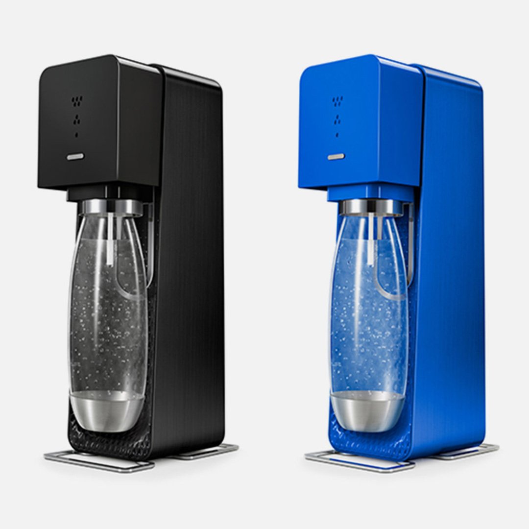 SodaStream Source dispensers in black blue
