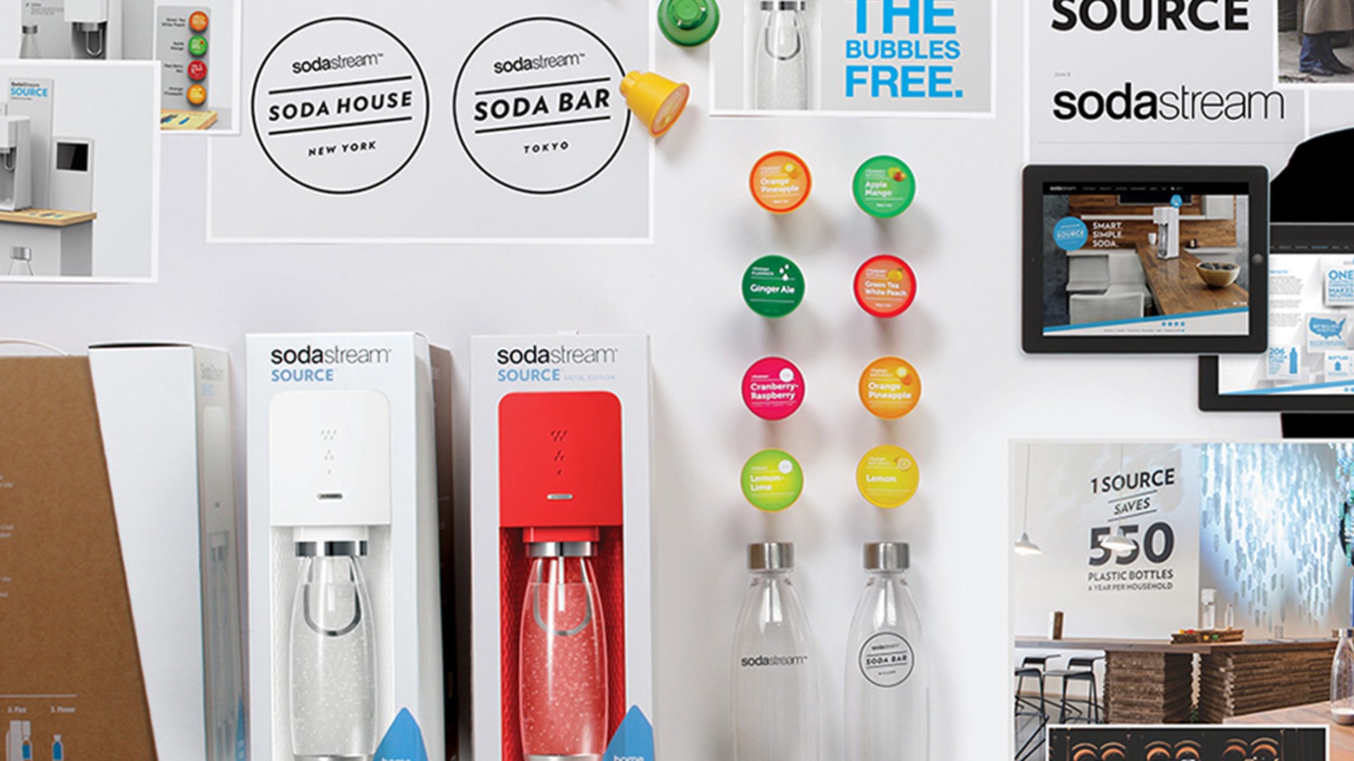 SodaStream Source flavor cartridges display