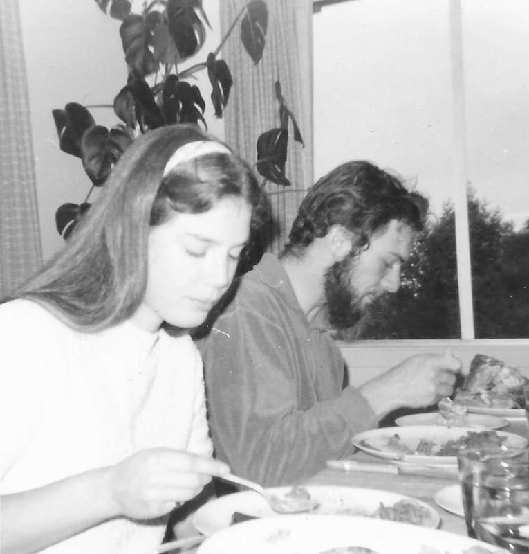 Joe and Judy at Christmas dinner