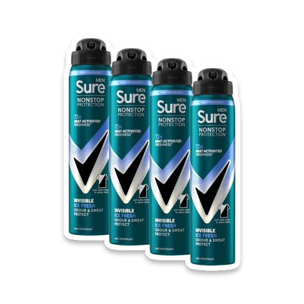 Sure Men Invisible Ice Fresh Anti-Perspirant (Pack of 4)