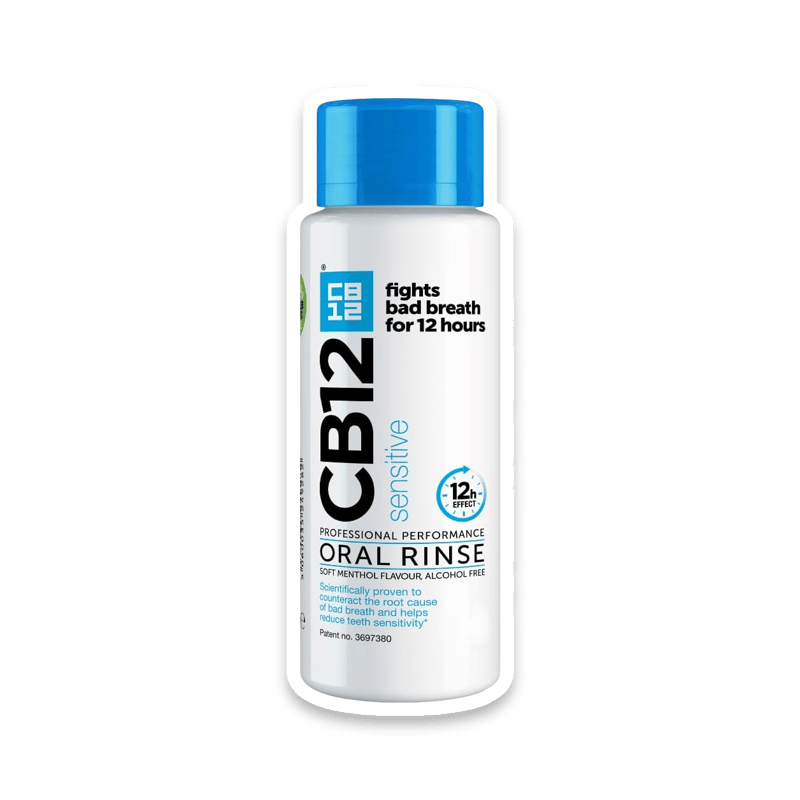CB12 Sensitive Alcohol-Free Mouthwash - 12 Hour Bad Breath Protection for Sensitive Teeth