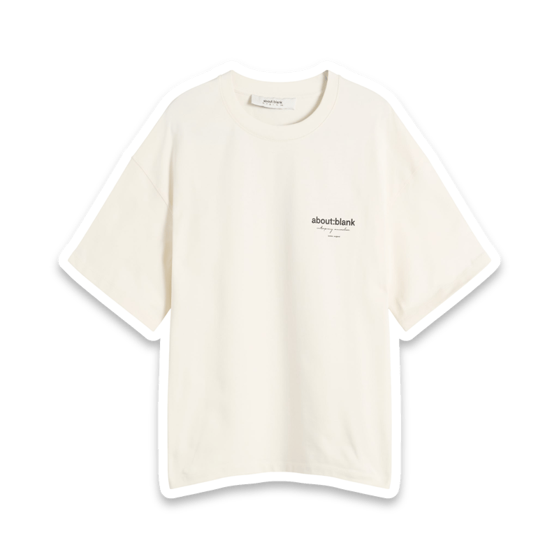 about:blank Reverse T-Shirt in Oat & Black