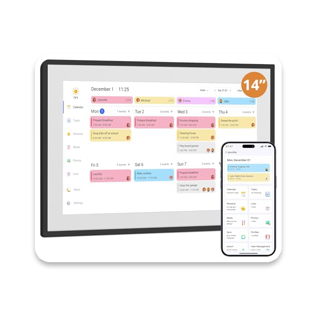 Dragon Touch 14 Inch Digital Calendar & Photo Frame