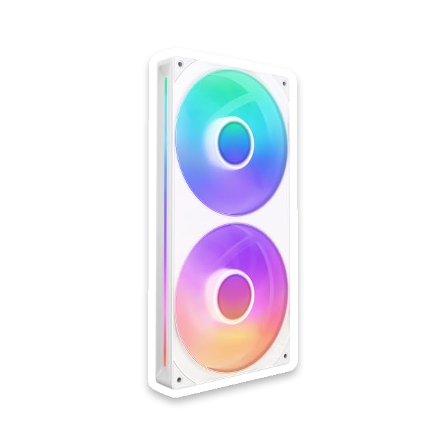 NZXT F280 RGB Core 280mm Fans (White, Twin Pack)