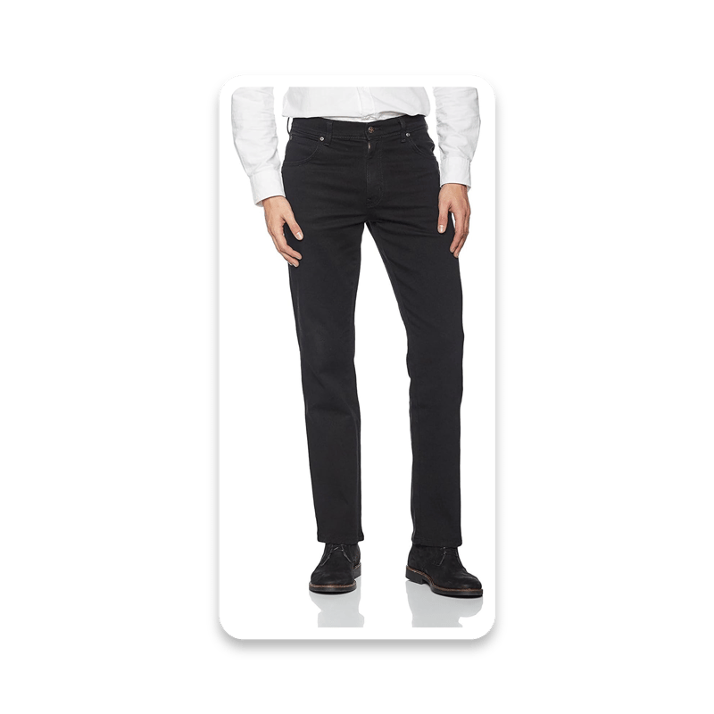 Wrangler Men's Durable Regular Fit Black Jeans 32W/30L