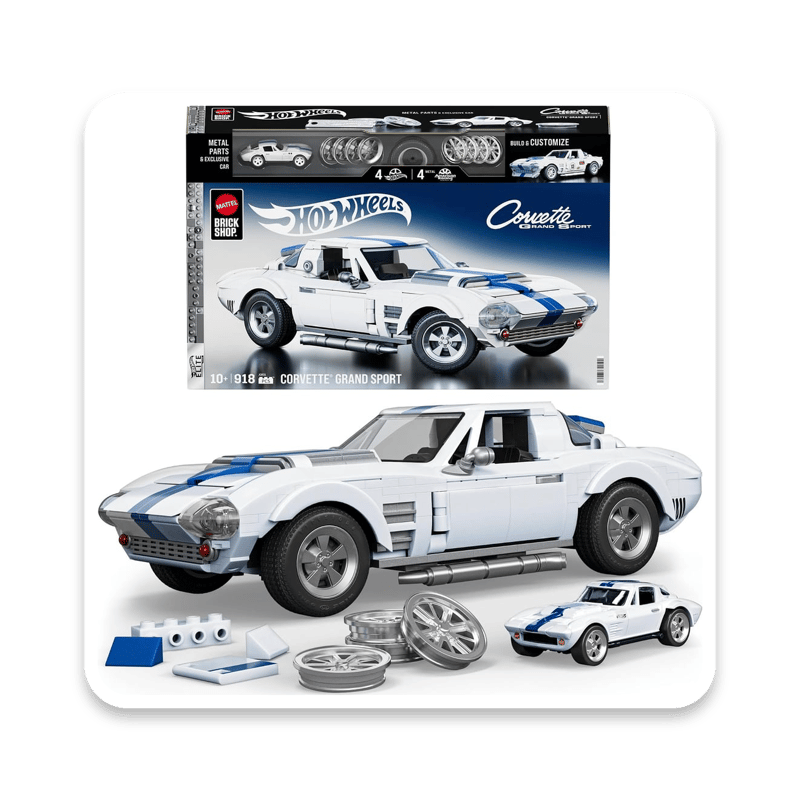 Mattel Hot Wheels Elite Corvette Grand Sport Building Set (918 Pieces)