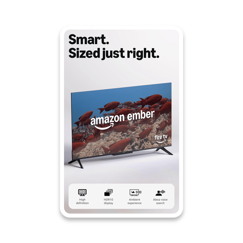 Amazon Ember 32-inch HD Smart TV with Fire TV and Alexa Voice Remote
