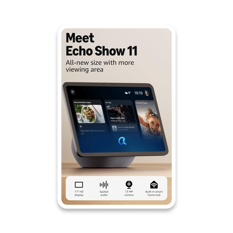 Amazon Echo Show 11 smart display with Full HD screen and spatial audio drops to £139.99