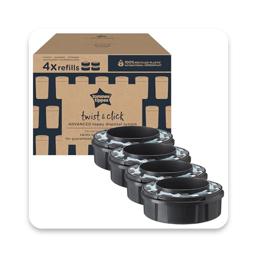Tommee Tippee Twist and Click Nappy Bin Refill Cassettes (4 x 10.5m)