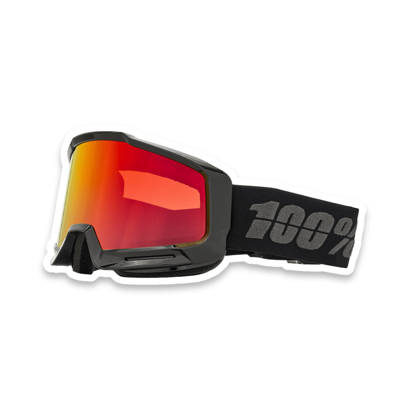 100% Okan Essentail Black / HIPER Vermillion Red ML Mirror Goggles
