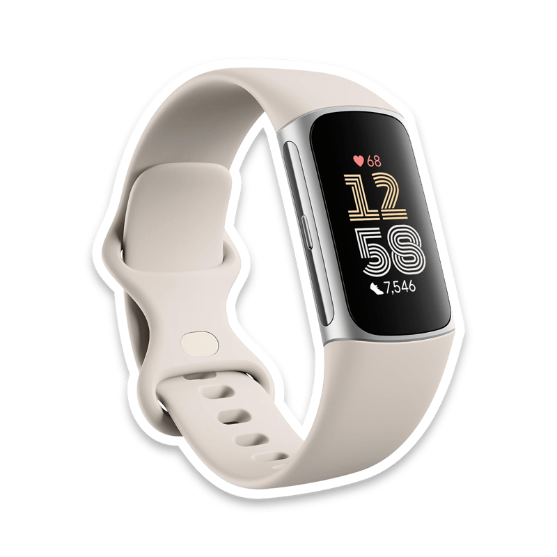 Fitbit Charge 6 Activity Tracker (Porcelain/Silver) with 6 Months Premium Membership