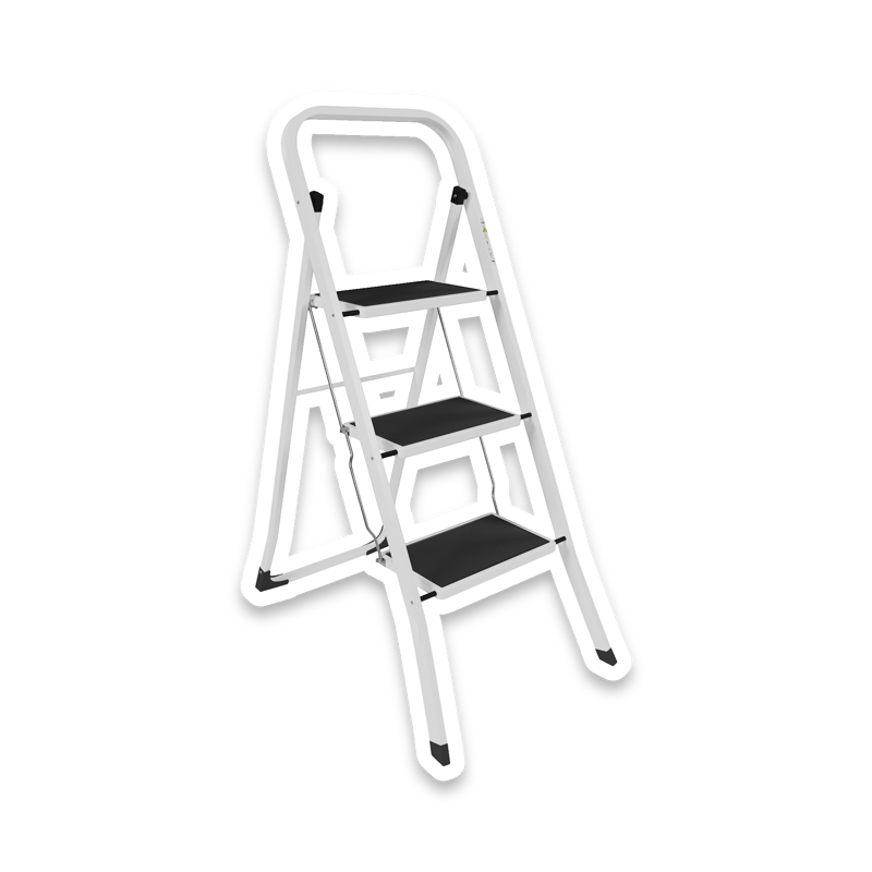 Home Vida 3-Step Steel Folding Ladder – 150kg Capacity with Non-Slip Tread