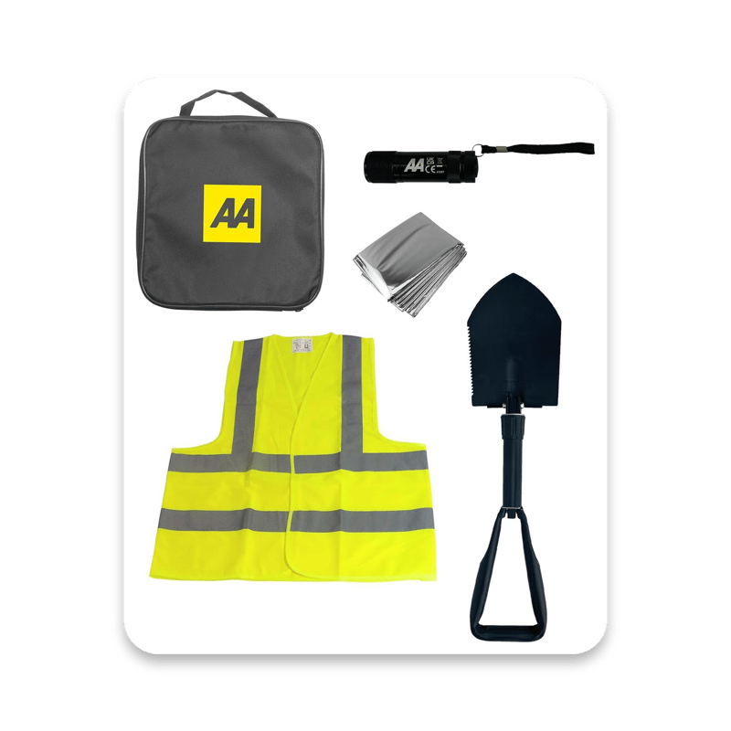 AA Winter Car Emergency Kit with Folding Snow Shovel and Safety Gear