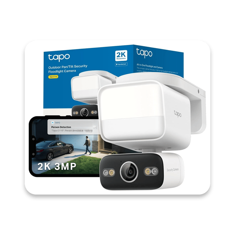 Tapo C710 2K 3MP Pan/Tilt Outdoor Security Camera with AI Detection and Colour Night Vision
