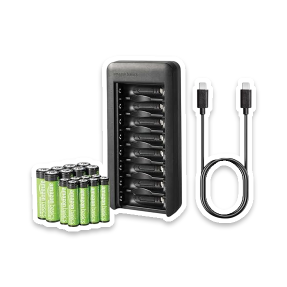 Amazon Basics Rechargeable NiMH Batteries with Charging Port (16 Pack)