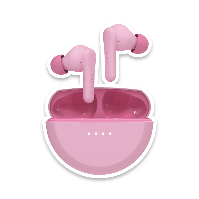 Belkin SoundForm Nano 2 Children's Wireless Earbuds in Pink with Volume Limiting and Long Battery