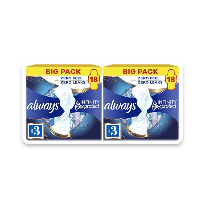 Always Infinity FlexProtect Sanitary Pads – Absorbent & Flexible