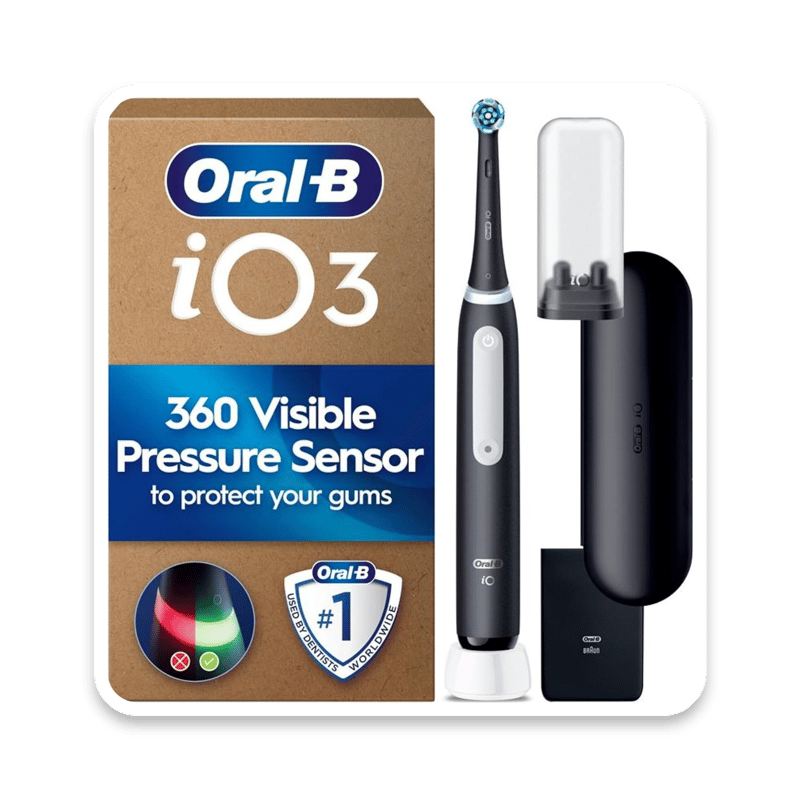 Oral-B iO 3 Electric Toothbrush in Matt Black with Travel Accessories