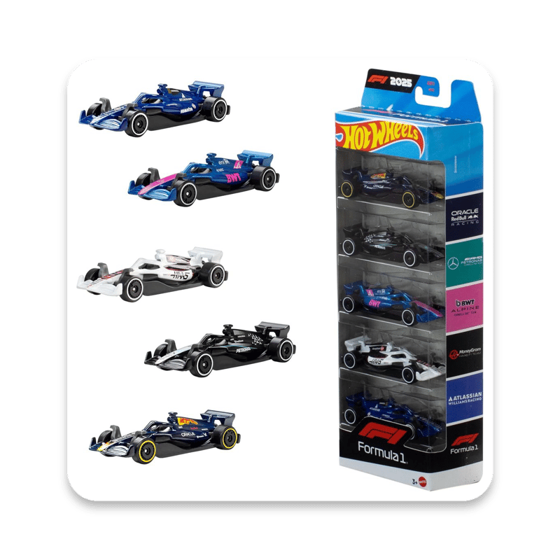 Hot Wheels Formula 1 1:64 Scale Die-Cast 5-Pack