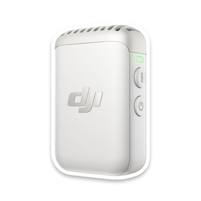 DJI Mic 2 Transmitter Pearl White - Wireless Lavalier Microphone with Noise Cancellation