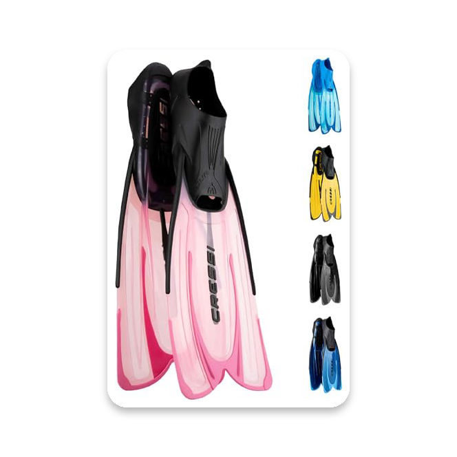 Cressi Agua Kids' Snorkelling Fins - Pink (Size 33/34 EU)