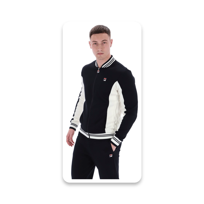 Fila Settanta Baseball Track Top in Black