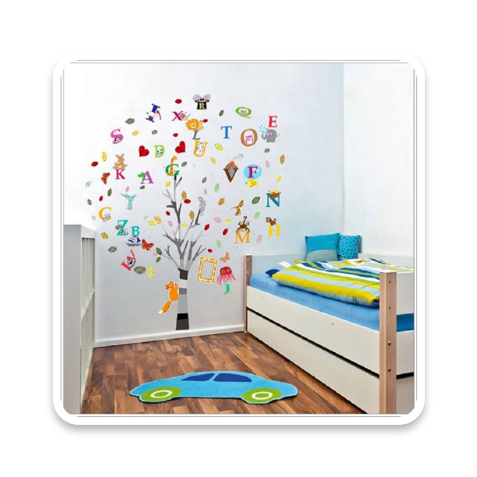 Colourful Photo Tree Wall Decal, 130cm, Removable & Reusable