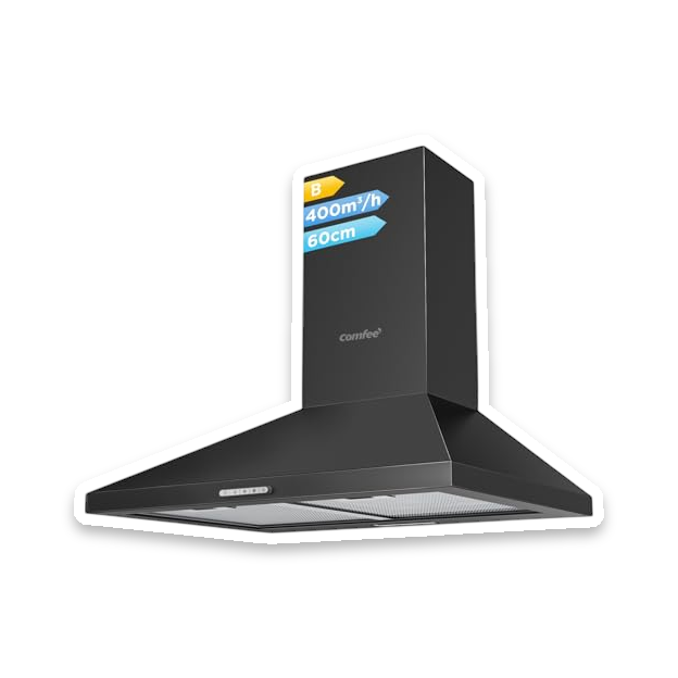 COMFEE' 60cm Chimney Cooker Hood, Wall Mounted, Black