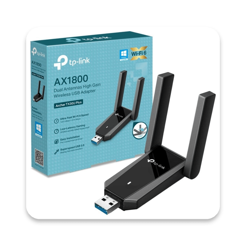 TP-Link Archer TX30U Plus AX1800 WiFi 6 USB Adapter for Desktop and Laptop