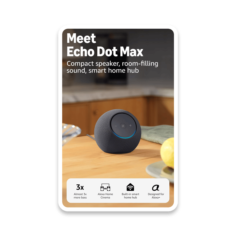 Amazon Echo Dot Max Smart Speaker with Bluetooth and Integrated Smart Home Hub in Graphite