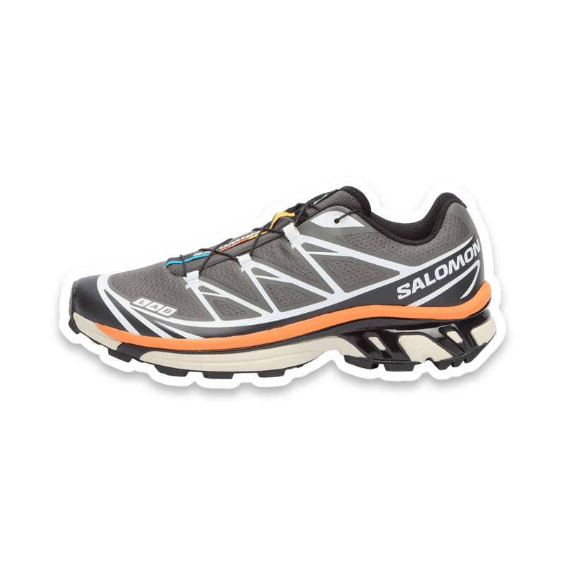 Salomon XT-6 Sneaker in Pewter, Black and Turmeric
